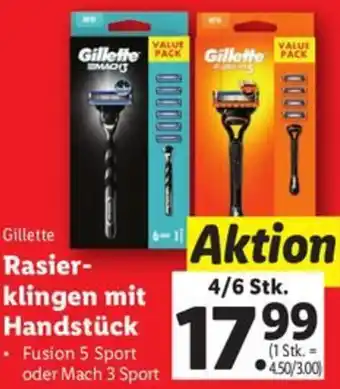 Lidl Gillette Rasier- klingen mit Handstück Angebot