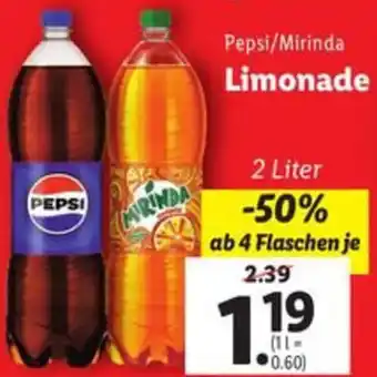 Lidl Pepsi/Mirinda Limonade Angebot