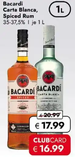 Travel FREE Bacardi Carta Blanca, Spiced Rum Angebot