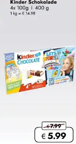 Travel FREE Kinder Kinder Schokolade 4x 100g | 400 g Angebot