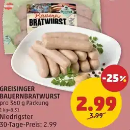 PENNY Greisinger bauernbratwurst Angebot