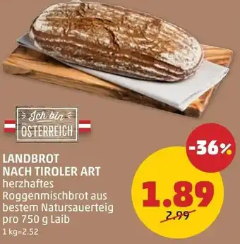 PENNY Landbrot nach tiroler art Angebot