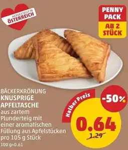 PENNY Bäckerkrönung knusprige apfeltasche Angebot