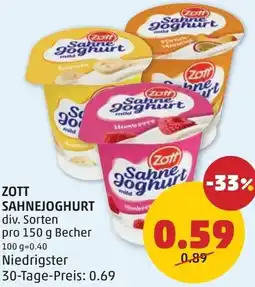 PENNY Zott sahnejoghurt Angebot