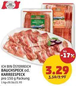 PENNY Ich bin österreich bauchspeck od. karreespeck Angebot