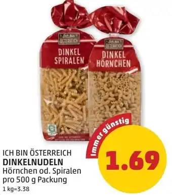PENNY Ich bin österreich dinkelnudeln Angebot
