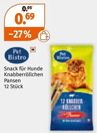 Müller Snack für Hunde Knabberröllchen Pansen Angebot