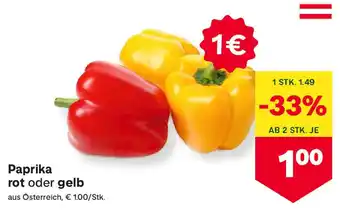 MPreis Paprika rot oder gelb Angebot