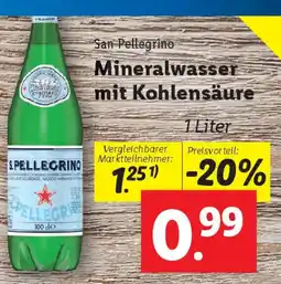 Lidl San Pellegrino Mineralwasser mit Kohlensäure Angebot