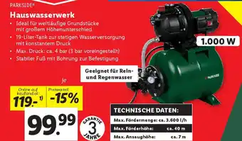 Lidl Parkside Hauswasserwerk Angebot