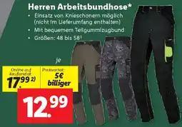 Lidl Herren Arbeitsbundhose Angebot