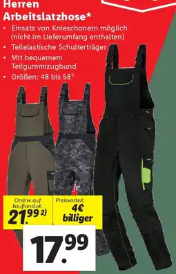 Lidl Herren Arbeitslatzhose Angebot