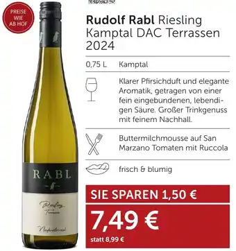 Weinwelt Interspar Rudolf Rabl Riesling Kamptal DAC Terrassen 2024 Angebot