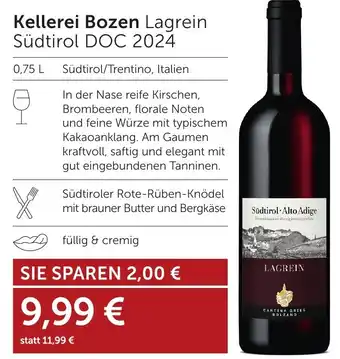 Weinwelt Interspar Kellerei Bozen Lagrein Südtirol DOC 2024 Angebot