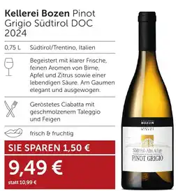 Weinwelt Interspar Kellerei Bozen Pinot Grigio Südtirol DOC 2024 Angebot