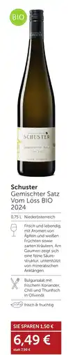 Weinwelt Interspar Schuster Gemischter Satz Vom Löss BIO 2024 Angebot