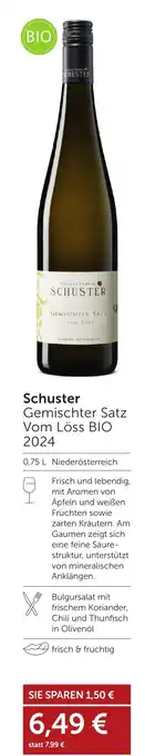 Weinwelt Interspar Schuster Gemischter Satz Vom Löss BIO 2024 Angebot