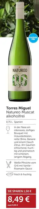 Weinwelt Interspar Torres Miguel Natureo Muscat alkoholfrei Angebot