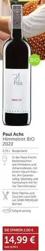 Weinwelt Interspar Paul Achs Himmelrot BIO 2022 Angebot