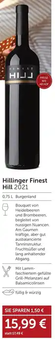 Weinwelt Interspar Hillinger Finest Hill 2021 Angebot