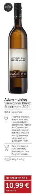 Weinwelt Interspar Adam - Lieleg Sauvignon Blanc Steiermark 2024 Angebot