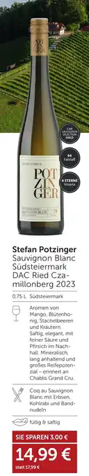 Weinwelt Interspar Stefan Potzinger Sauvignon Blanc Südsteiermark DAC Ried Cza- millonberg 2023 Angebot