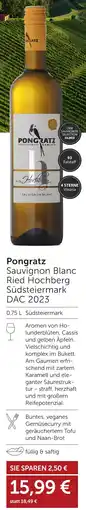 Weinwelt Interspar Pongratz Sauvignon Blanc Ried Hochberg Südsteiermark DAC 2023 Angebot