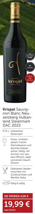 Weinwelt Interspar Krispel Sauvignon Blanc Neusetzberg Vulkanland Steiermark DAC 2022 Angebot