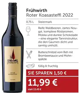 Weinwelt Interspar Frühwirth Roter Koasasteffl 2022 Angebot
