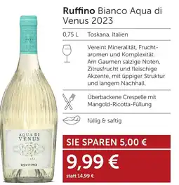 Weinwelt Interspar Ruffino Bianco Aqua di Venus 2023 Angebot
