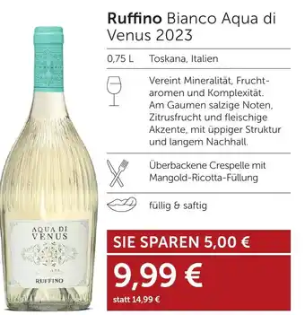 Weinwelt Interspar Ruffino Bianco Aqua di Venus 2023 Angebot