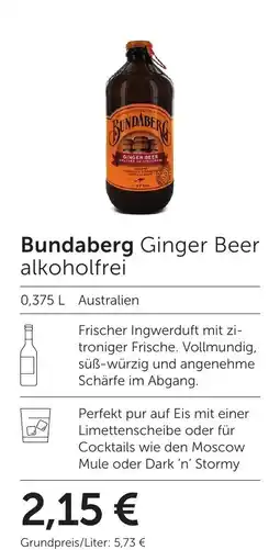 Weinwelt Interspar Bundaberg Ginger Beer alkoholfrei Angebot