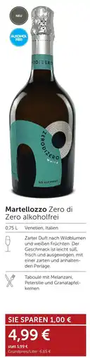 Weinwelt Interspar Martellozzo Zero di Zero alkoholfrei Angebot
