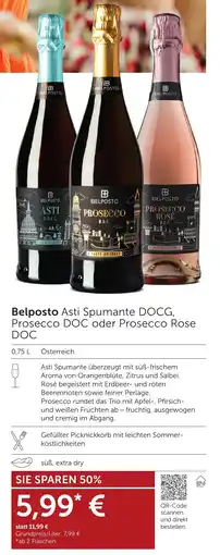 Weinwelt Interspar Belposto Asti Spumante DOCG, Prosecco DOC oder Prosecco Rose DOC Angebot