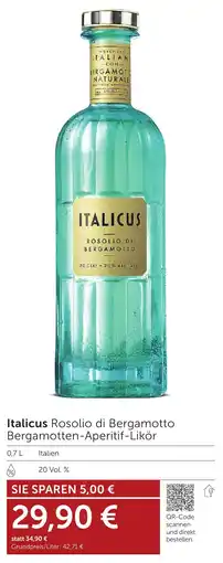 Italicus Rosolio di Bergamotto Bergamotten Aperitif Likör