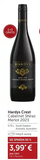 Weinwelt Interspar Hardys Crest Cabernet Shiraz Merlot 2023 Angebot