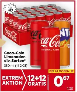 Billa Coca-Cola Limonaden Angebot