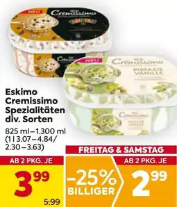 Billa Eskimo Cremissimo Spezialitäten Angebot