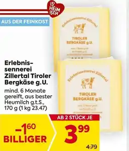 Billa Erlebnissennerei Zillertal Tiroler Angebot