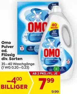 Billa Omo Pulver od Flüssig Angebot