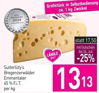 Sutterlüty Sutterlüty's Bregenzerwälder Emmentaler Angebot