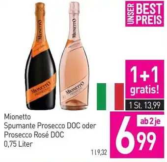 Sutterlüty Mionetto Spumante Prosecco DOC oder Prosecco Rosé DOC Angebot