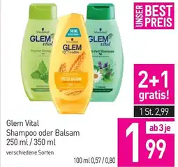 Sutterlüty Glem Vital Shampoo oder Balsam Angebot