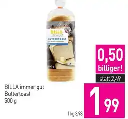 Sutterlüty BILLA immer gut Buttertoast Angebot