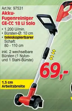 Zgonc Einhell Akku-Fugenreiniger GE-CC 18 Li Solo Angebot