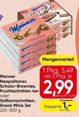 Spar Manner Neapolitaner Schoko-Brownies Fruchtschnitten 4er Angebot