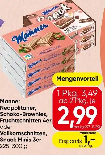 Spar Manner Neapolitaner Schoko-Brownies Fruchtschnitten 4er Angebot
