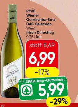 Spar Pfaffl Wiener Gemischter Satz DAC Selection frisch & fruchtig Angebot