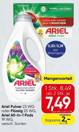 Spar Ariel Pulver Flüssig Ariel All-in-1 Pods Angebot