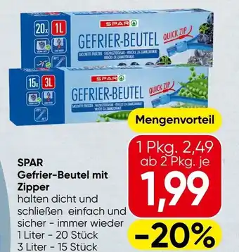 Spar SPAR Gefrier-Beutel mit Zipper Angebot
